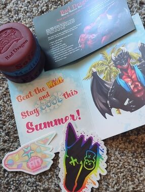 Bad Dragon Silicone Sample + Promo Card + 2 Vinyl Stickers
